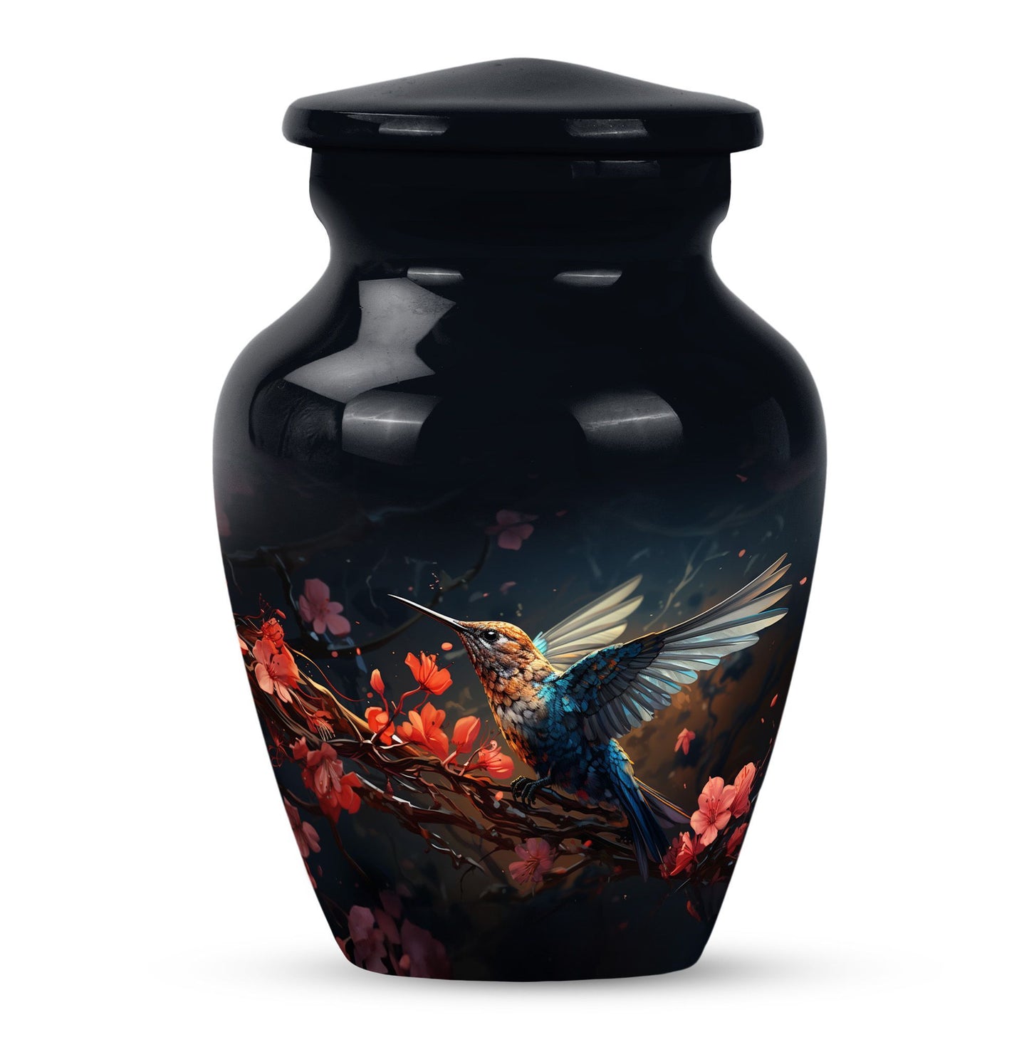 humming bird urn, memorial urn 