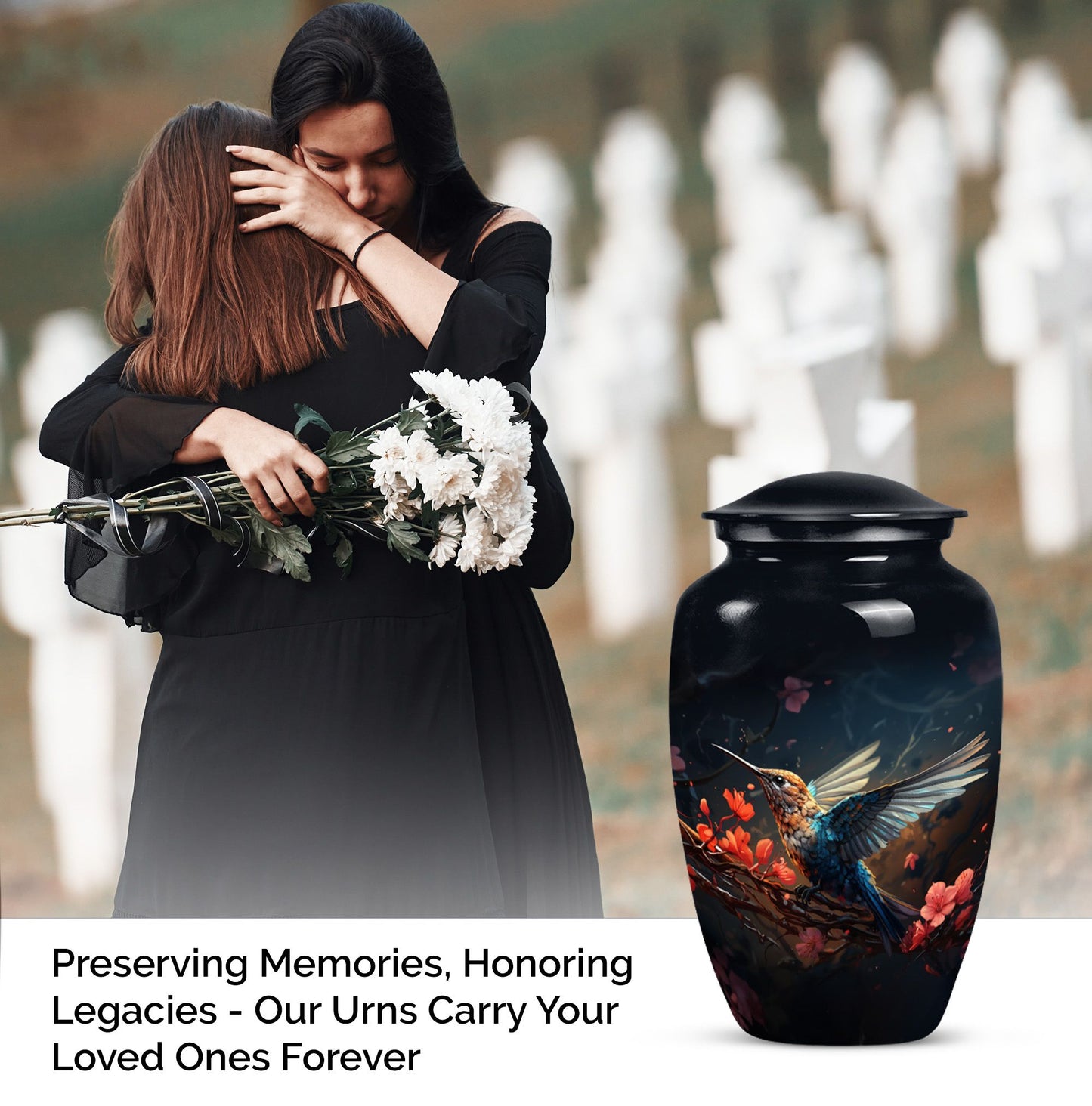 humming bird urn, memorial urn 