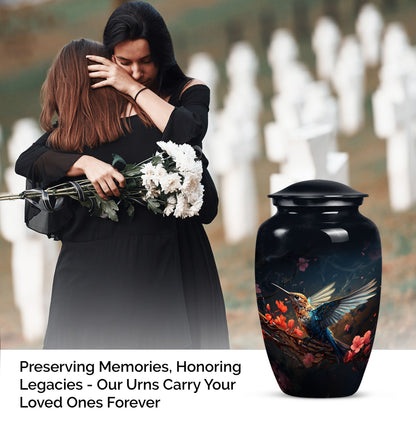 humming bird urn, memorial urn 
