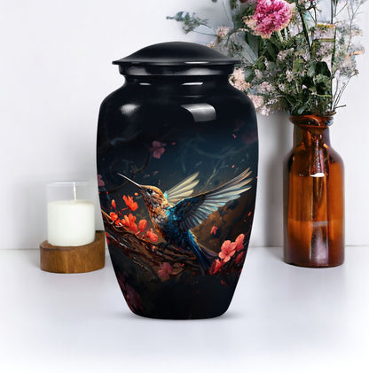 humming bird urn, memorial urn 