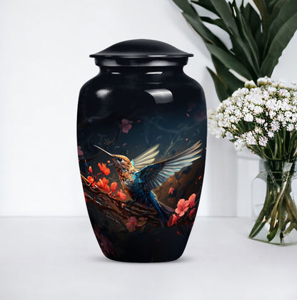 humming bird urn, memorial urn 