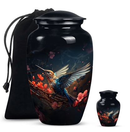 humming bird urn, memorial urn 