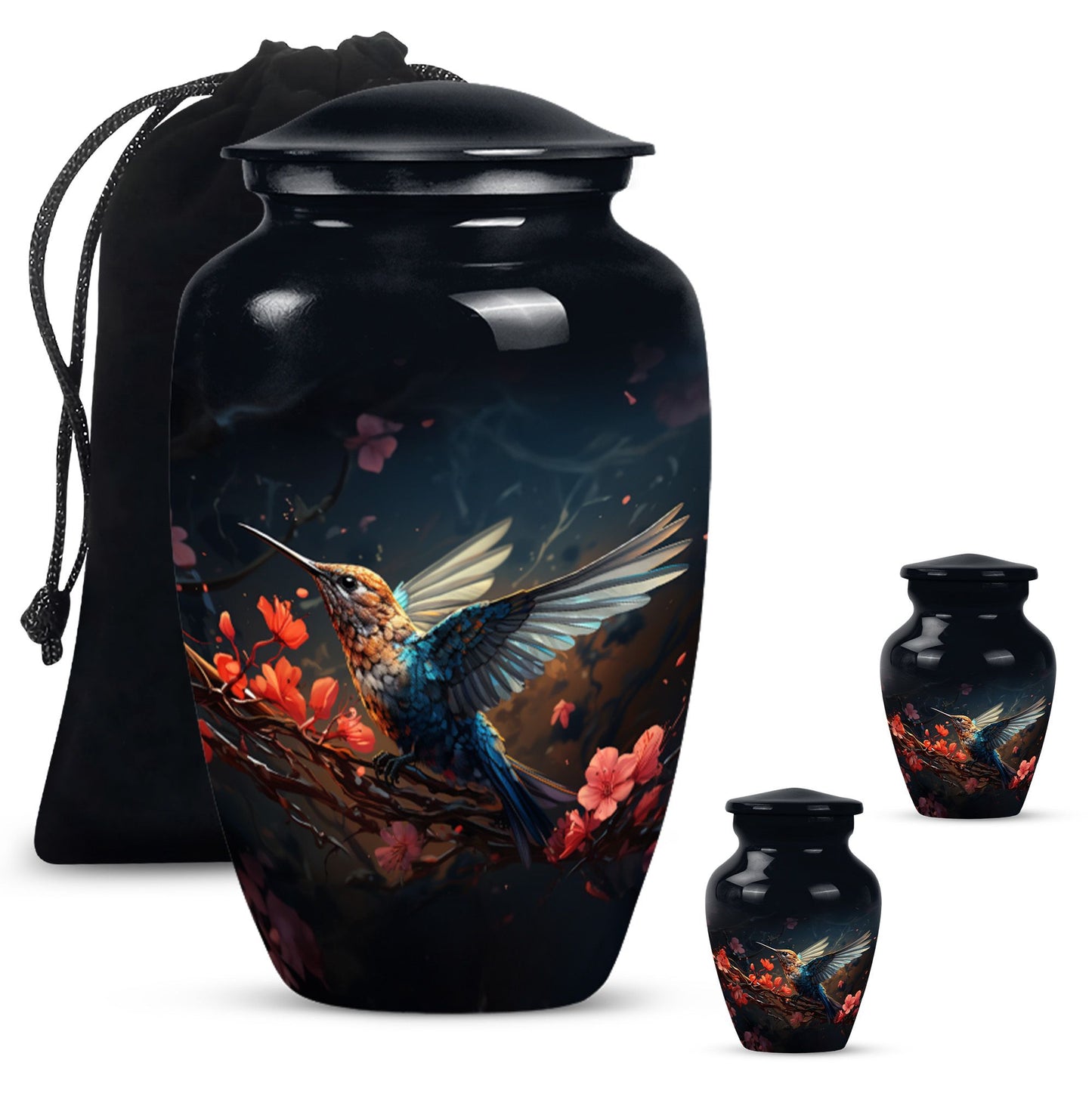 humming bird urn, memorial urn 