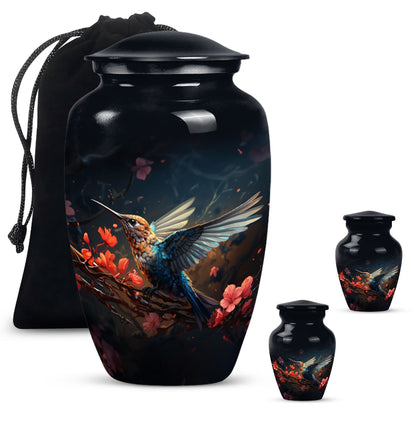 humming bird urn, memorial urn 