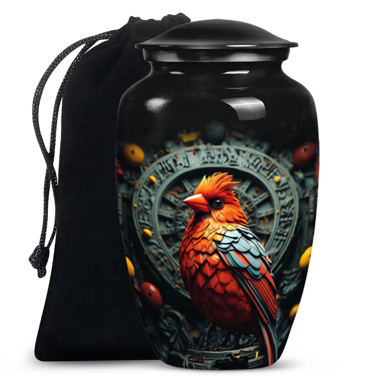 Cardinal Bird Memorial Urn for human ashes