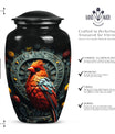 Cardinal Bird Memorial Urn for human ashes