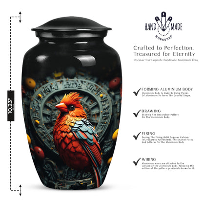Cardinal Bird Memorial Urn for human ashes