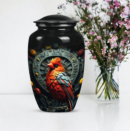 Cardinal Bird Memorial Urn for human ashes