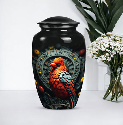 Cardinal Bird Memorial Urn for human ashes