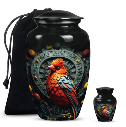 Cardinal Bird Memorial Urn for human ashes