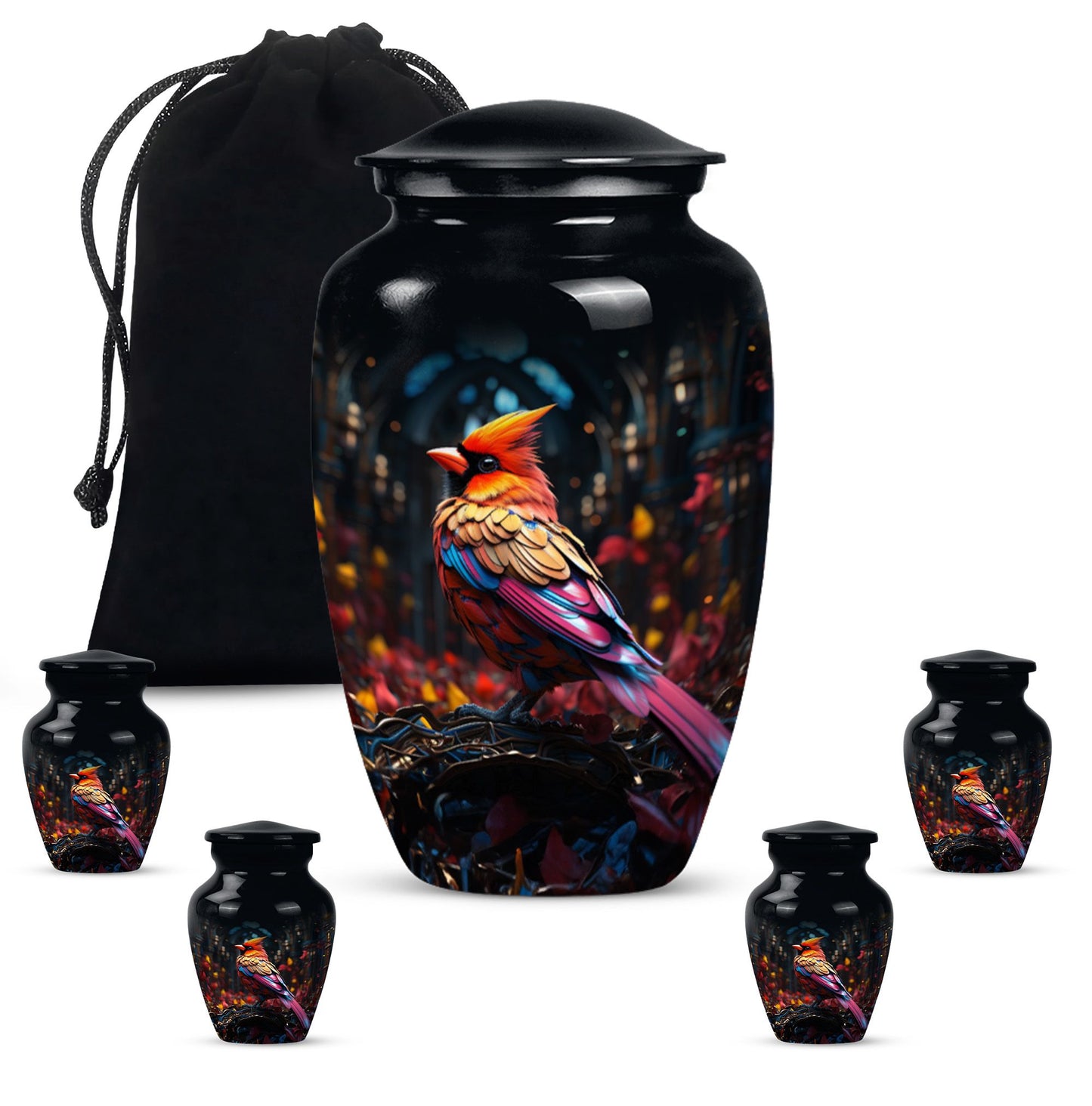 Cardinal Bird Urn for cremation.