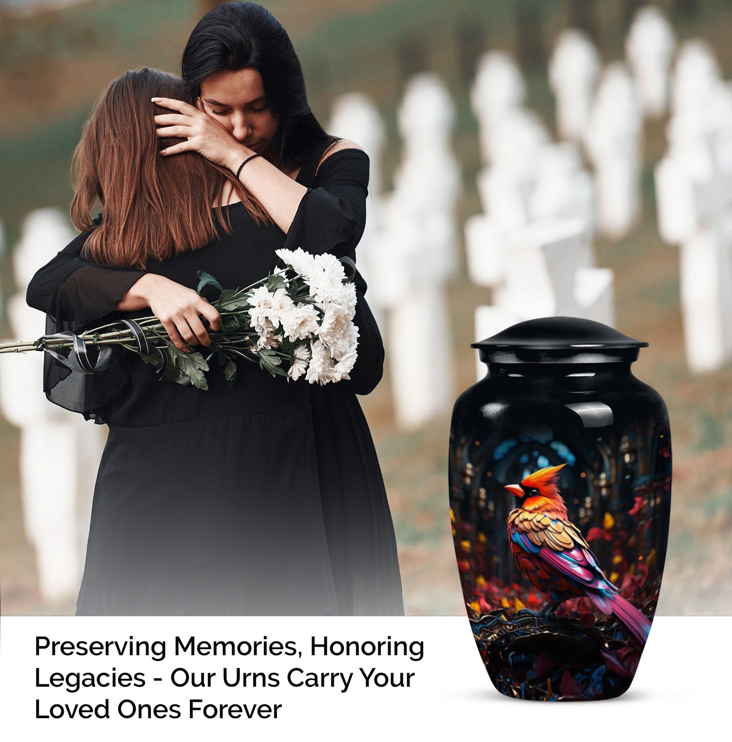 Cardinal Bird Urn for cremation.