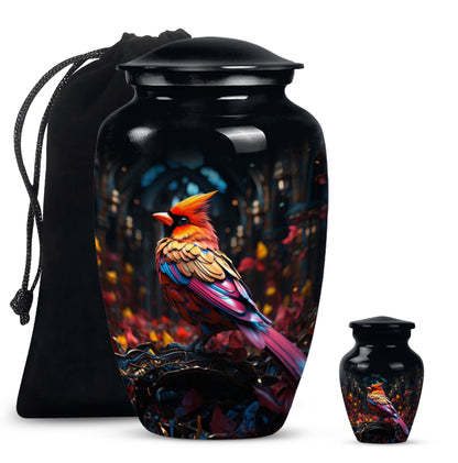 Cardinal Bird Urn for cremation.