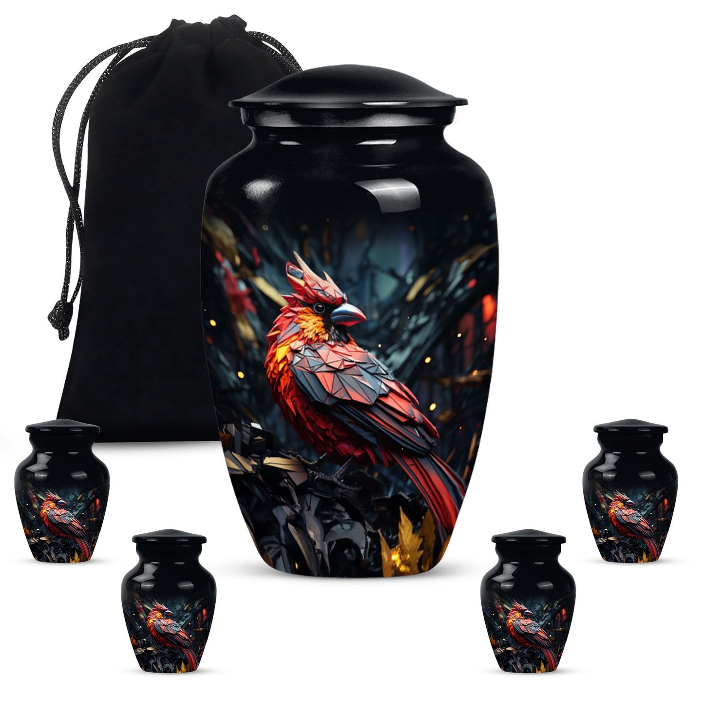 10-inch Cardinal Bird Urn.