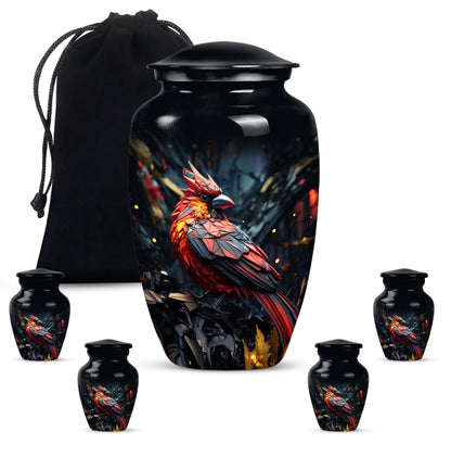 10-inch Cardinal Bird Urn.