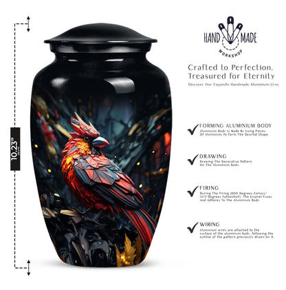 10-inch Cardinal Bird Urn.