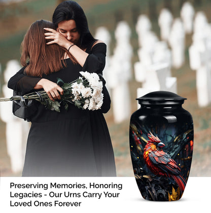 10-inch Cardinal Bird Urn.