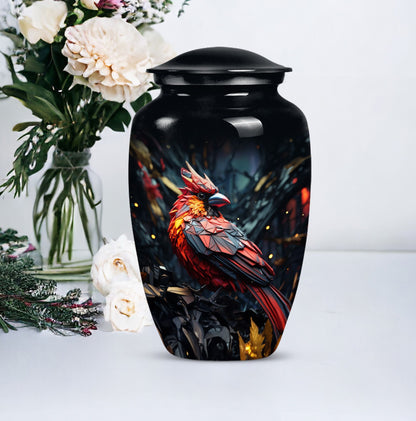 10-inch Cardinal Bird Urn.