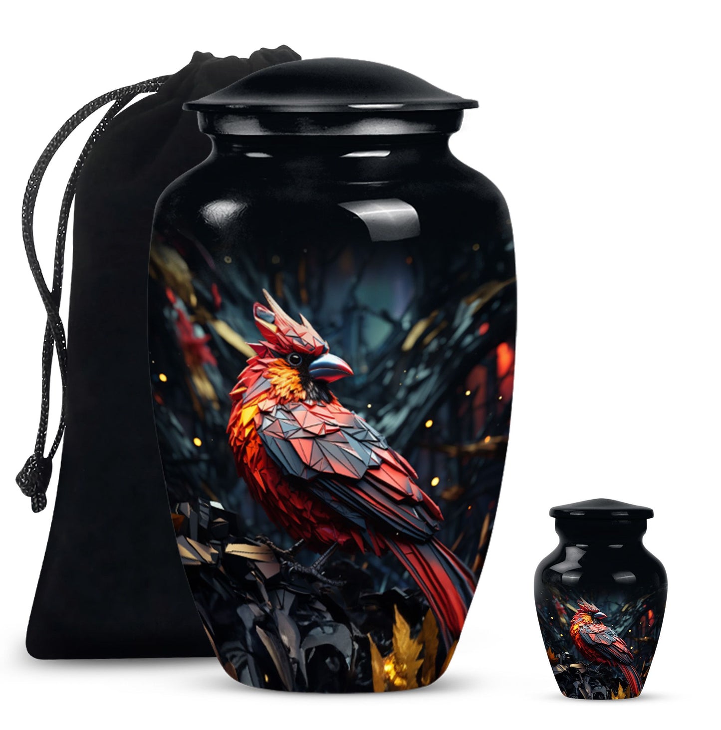 10-inch Cardinal Bird Urn.