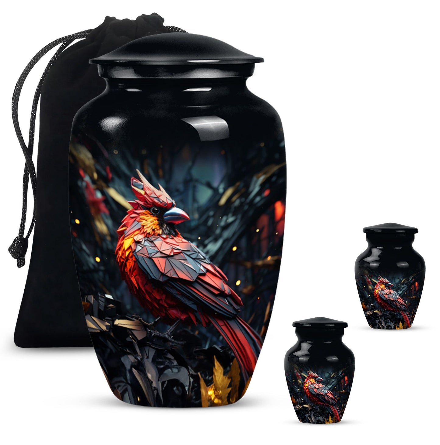 10-inch Cardinal Bird Urn.