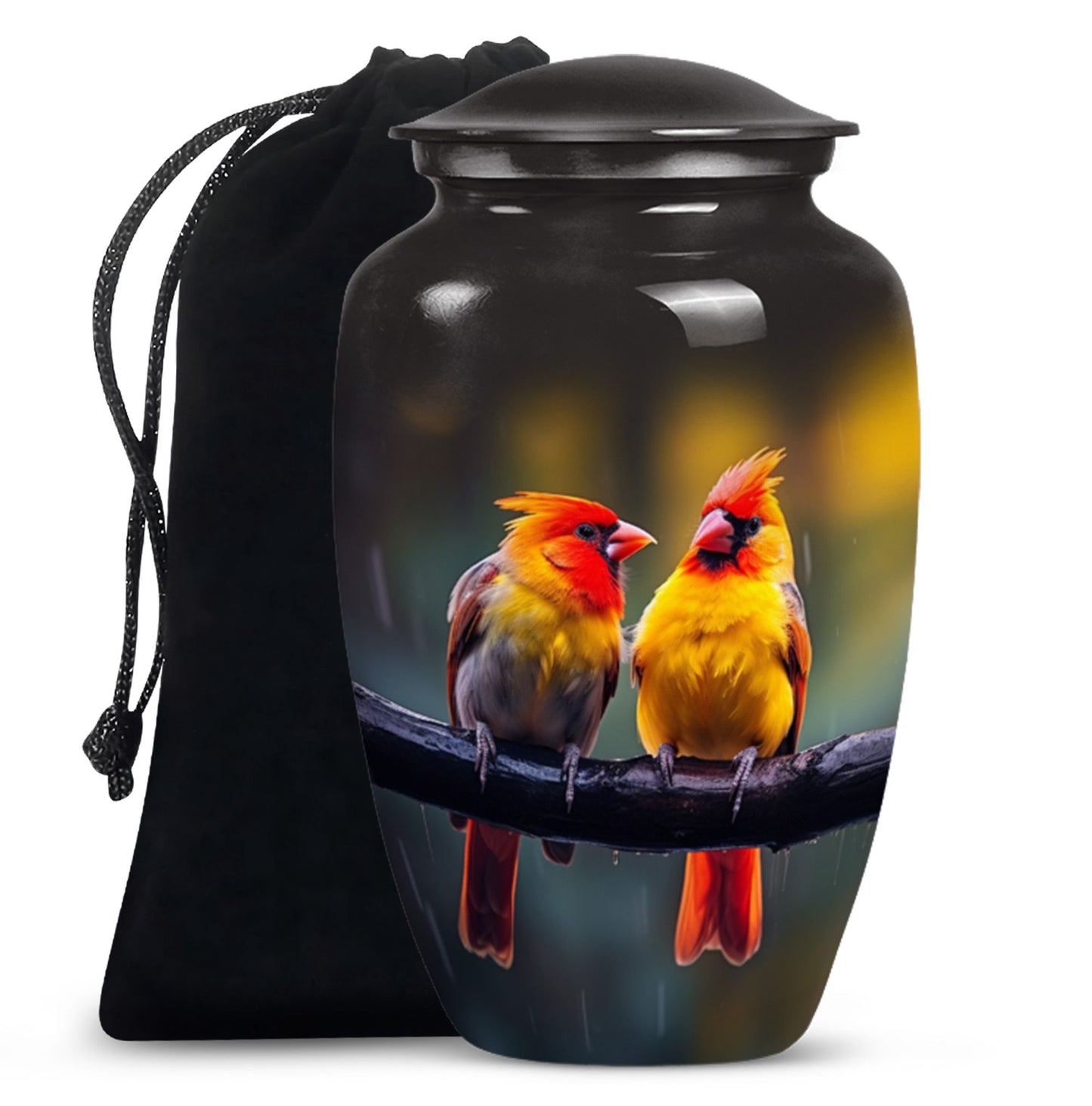Cardinal Bird classic aluminum urn.