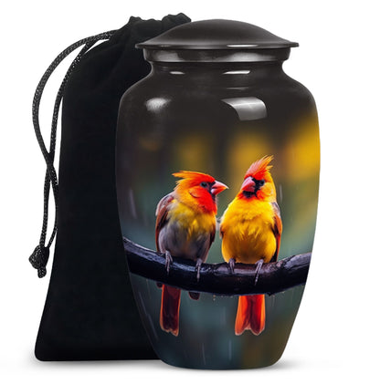 Cardinal Bird classic aluminum urn.