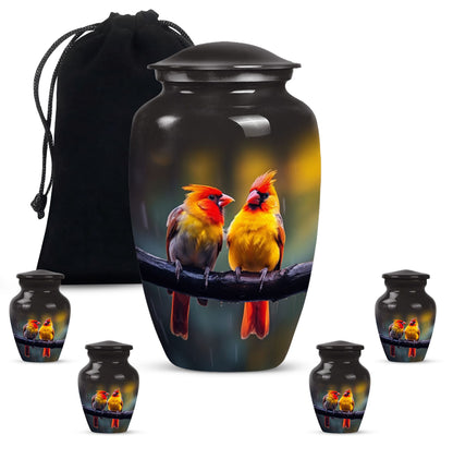 Cardinal Bird classic aluminum urn.