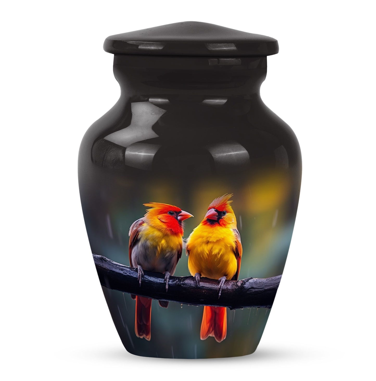 Cardinal Bird classic aluminum urn.