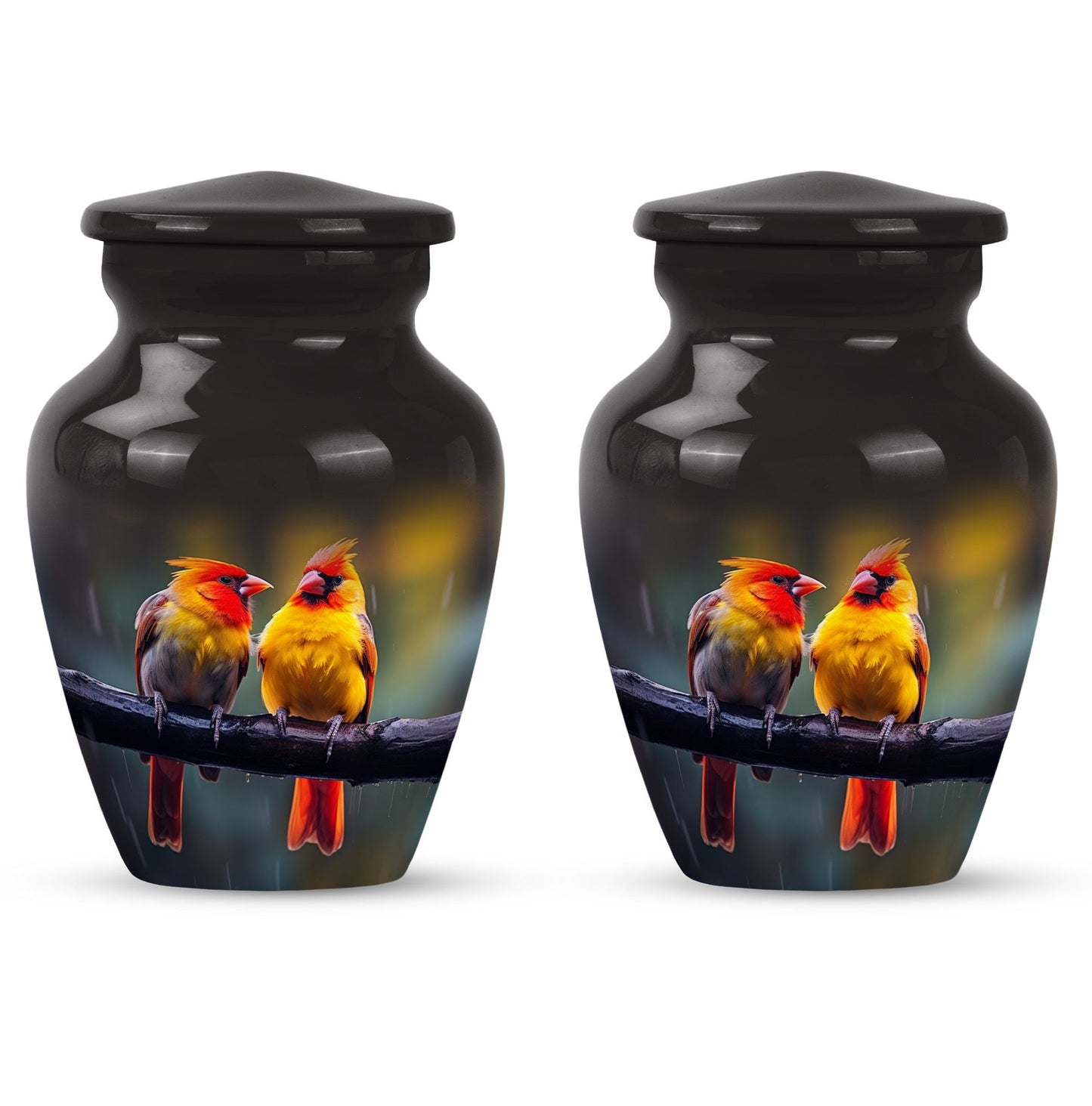 Cardinal Bird classic aluminum urn.