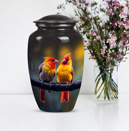 Cardinal Bird classic aluminum urn.
