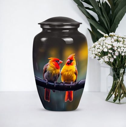 Cardinal Bird classic aluminum urn.