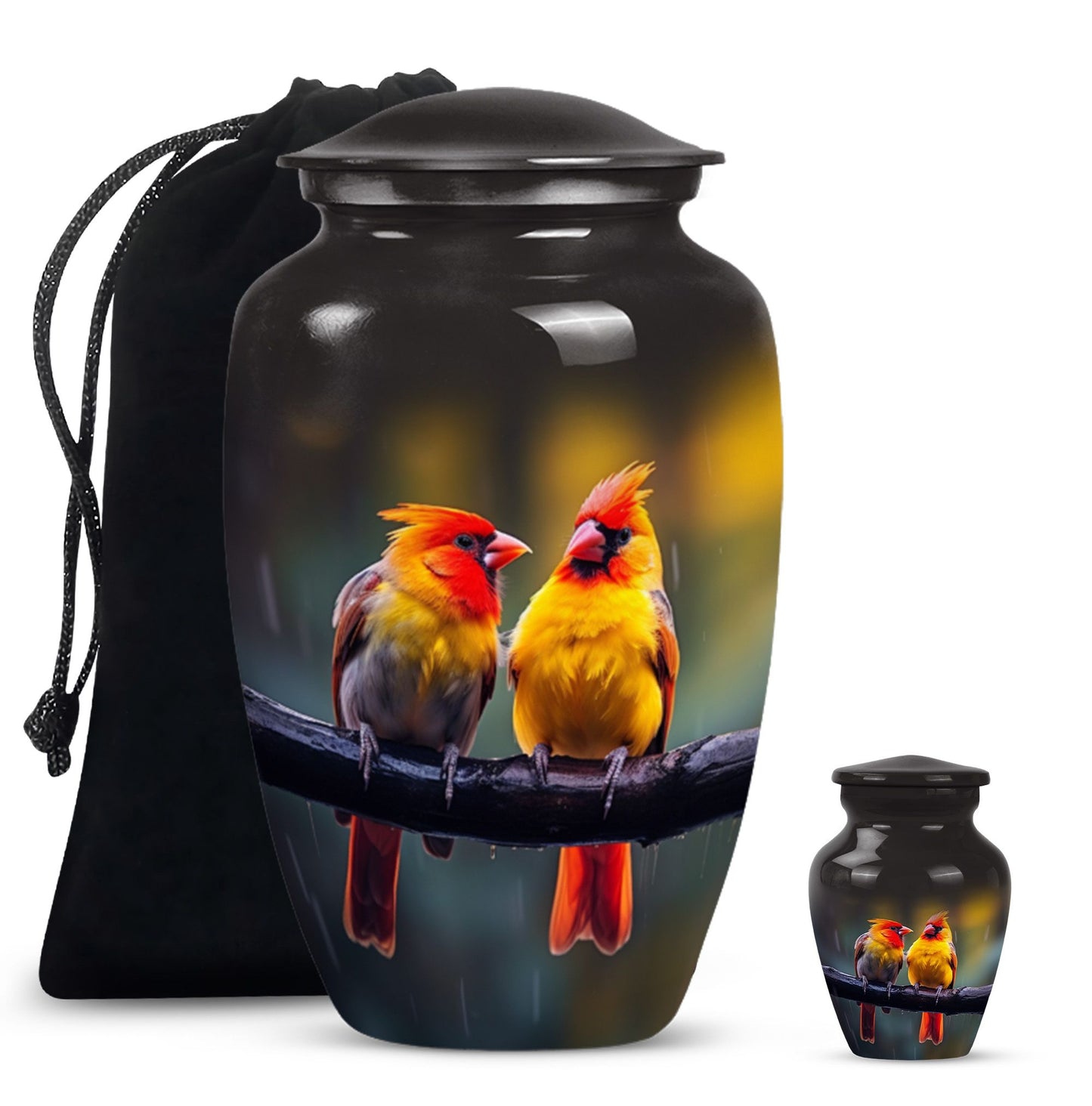 Cardinal Bird classic aluminum urn.