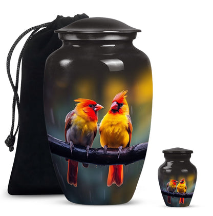 Cardinal Bird classic aluminum urn.