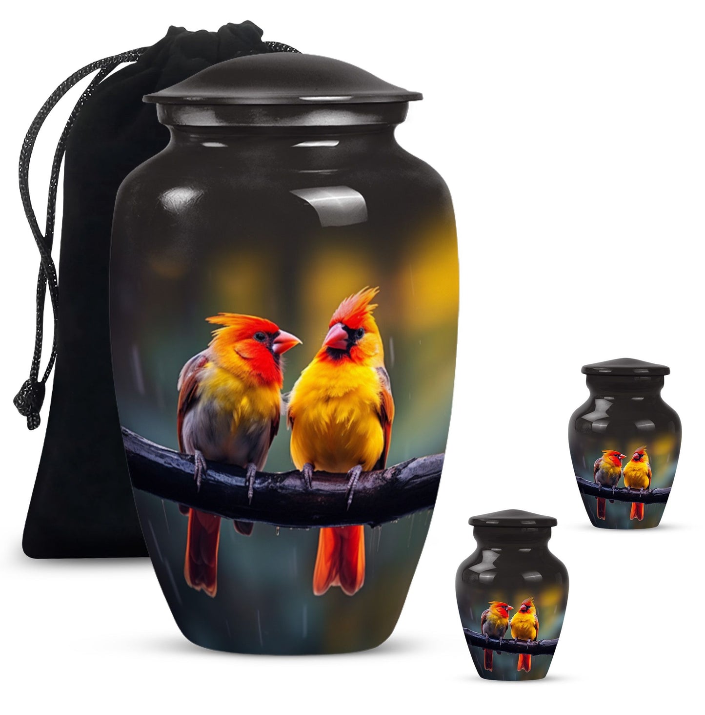 Cardinal Bird classic aluminum urn.