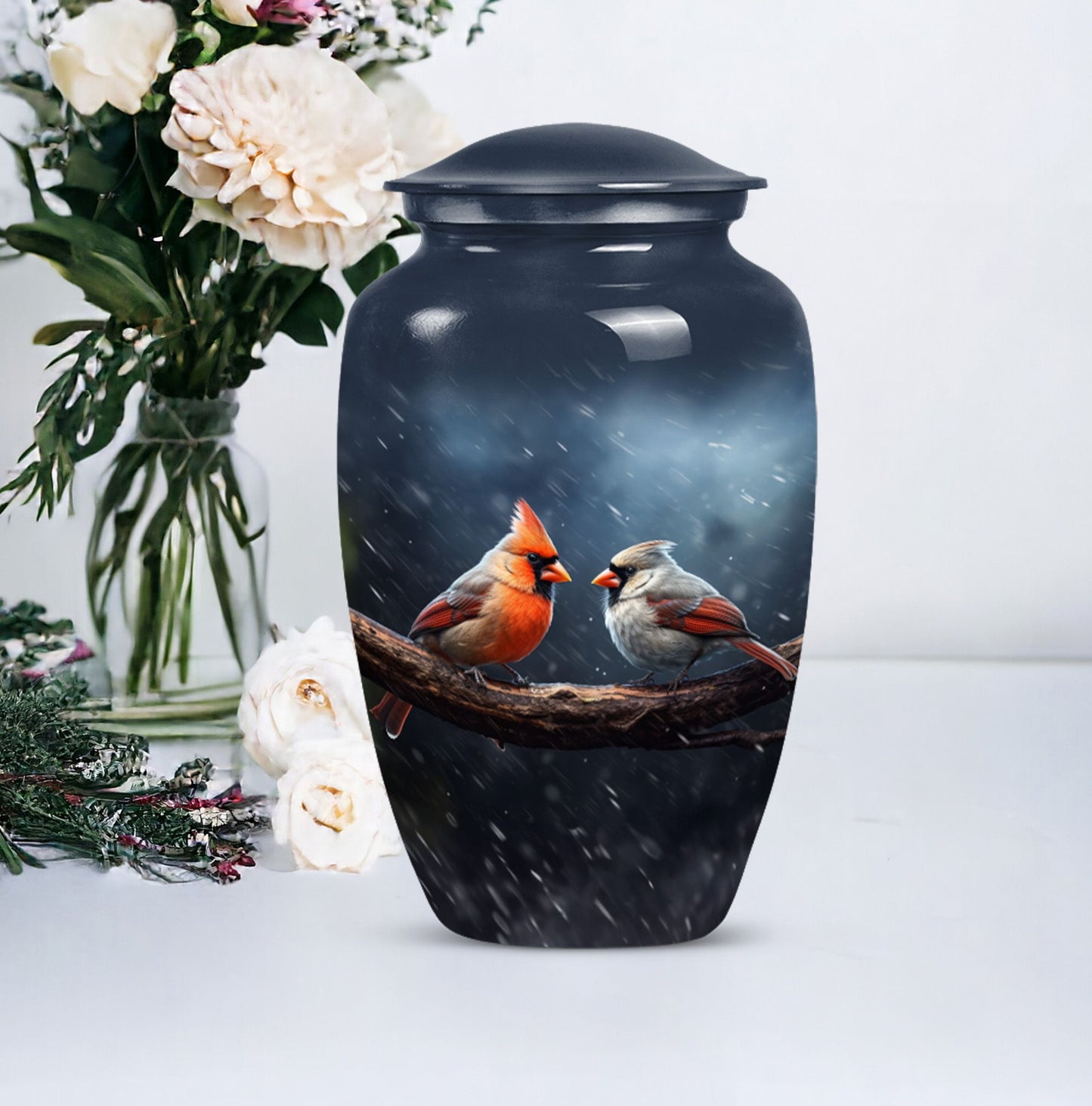 10 inch Classic Cardinal Bird Urn, a memorial urn
