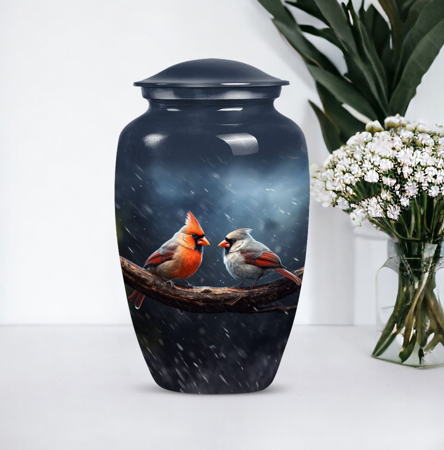 10 inch Classic Cardinal Bird Urn, a memorial urn