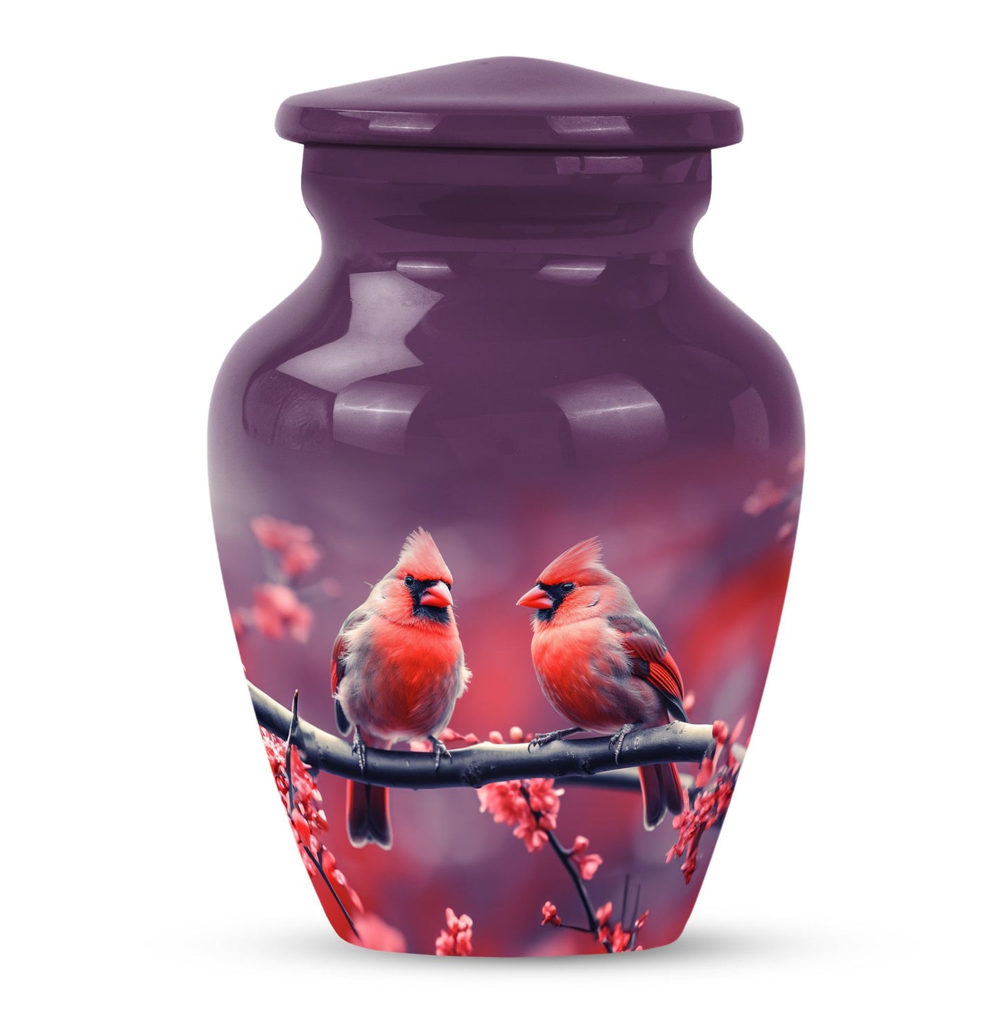Classic 10-inch Cardinal Bird Urn, a large funeral burial urn
