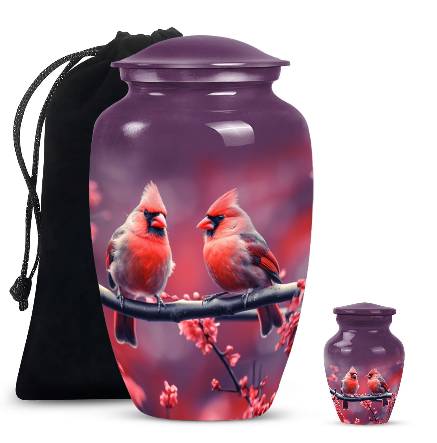 Classic 10-inch Cardinal Bird Urn, a large funeral burial urn