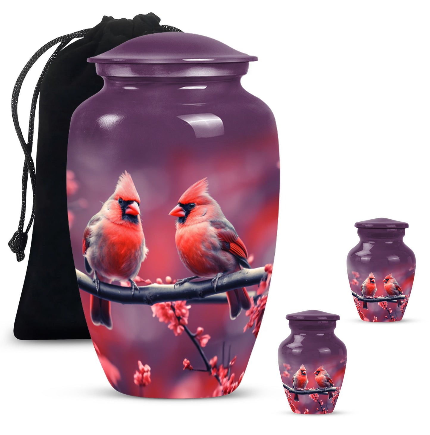 Classic 10-inch Cardinal Bird Urn, a large funeral burial urn