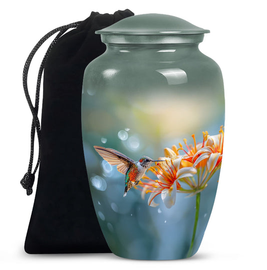 Classic 10-inch humming bird urn for burial 