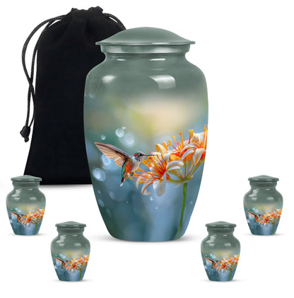 Classic 10-inch humming bird urn for burial 