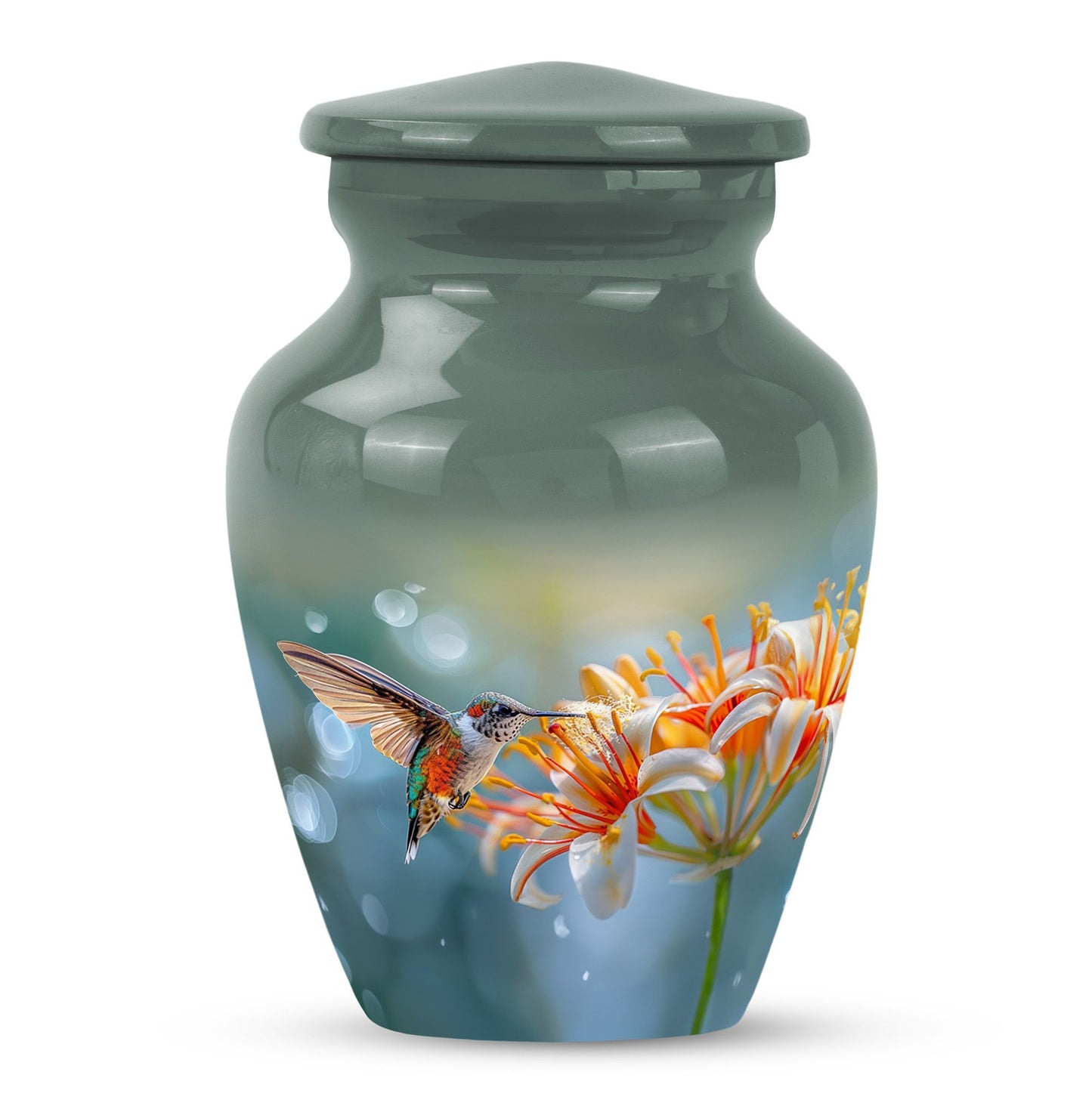 Classic 10-inch humming bird urn for burial 