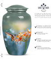 Classic 10-inch humming bird urn for burial 