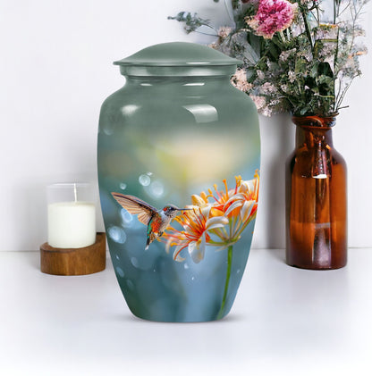 Classic 10-inch humming bird urn for burial 