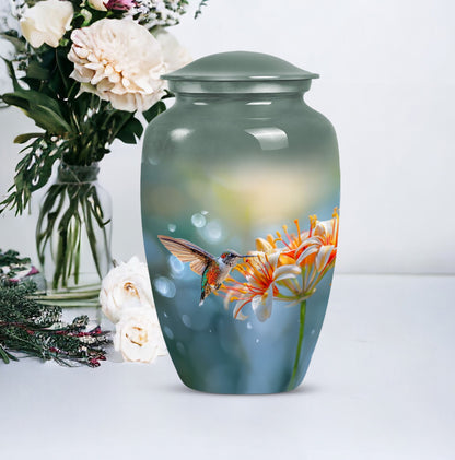 Classic 10-inch humming bird urn for burial 