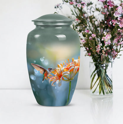 Classic 10-inch humming bird urn for burial 