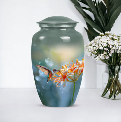 Classic 10-inch humming bird urn for burial 