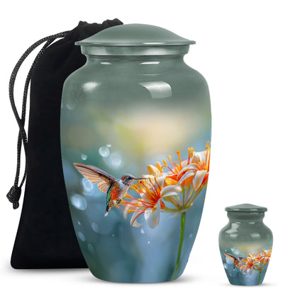 Classic 10-inch humming bird urn for burial 