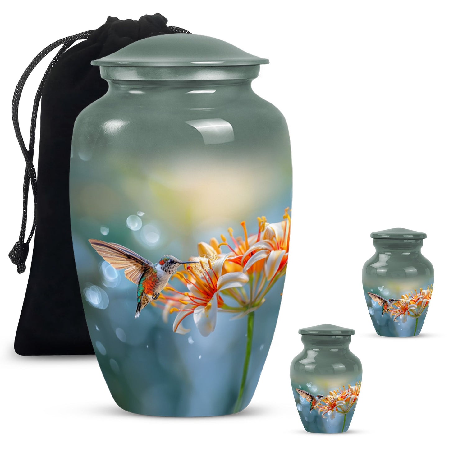 Classic 10-inch humming bird urn for burial 