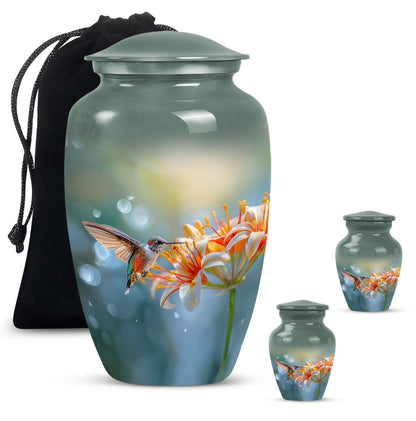 Classic 10-inch humming bird urn for burial 